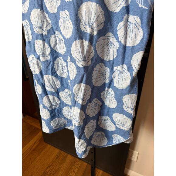 Abercrombie & Fitch Blue Shell Print Mini Dress Summer Beach Sleeveless Size XL - Picture 7 of 8